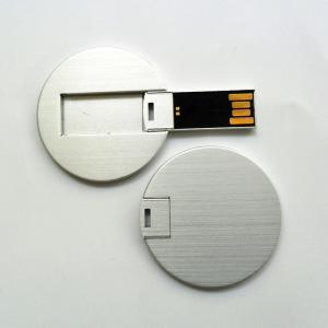 China Metal Mini Round Credit Card USB Sticks UDP flash 2.0 FCC approved supplier