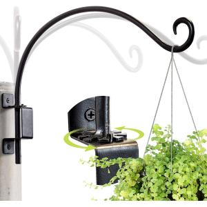 Standard Black Swivel Plant Hook for Hanging Flower Basket Wind Chime Lantern and More