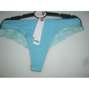 China Sky Blue Sexy Lace Underwear Comfortable Sheer Health Fashion Custom Print Thong Panties supplier