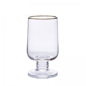 China Gold Rim Silver Handmade Wine Glasses , Vintage Wedding Champagne Flutes supplier