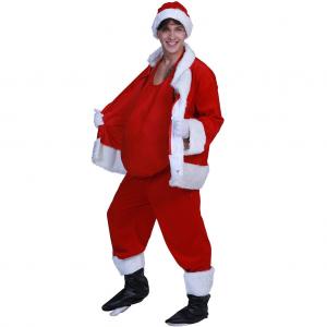 Padded Tummy Santa Claus Costume Anime Person Funny Cosplay Suit for Christmas Party