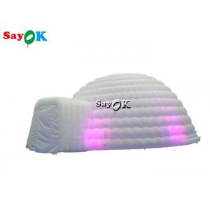 China Inflatable Igloo Tent Pure White LED Inflatable Tent Lighting Round Dome For Disco Party Events supplier