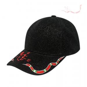 China Lightweight Unisex Embroidered Baseball Caps With 100% Acrylic Glitter Powder supplier