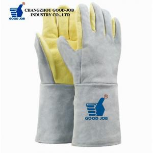 China Cow Leather Aramid Fiber Gloves 500℃ Heat Resistant High Temperature Operating supplier