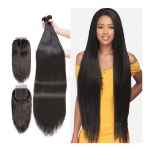 China Unprocessed Peruvian Virgin Human Hair Extensions 40 Inches Silky Straight wholesale