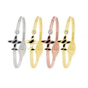 Stainless Steel aircraft bracelet 18k gold titanium spring drip oil Creative gift accessories wholesale yiwu