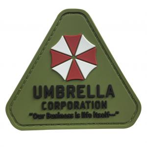 Triangular Umbrella Corp Custom Rubber Patches Sew On Security PVC Patch