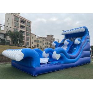 China 0.55mm PVC Backyard 15ft Inflatable Water Slides With Pool supplier