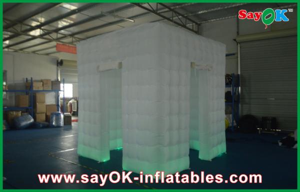 Advertising Booth Displays White Lighted Oxford Cloth Inflatable Photo Booth