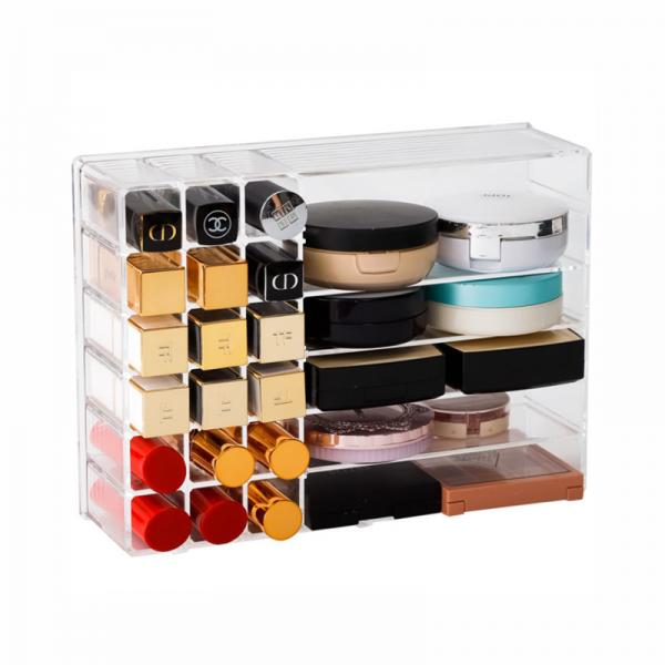 Multifunctional Clear Makeup Organizer Holder Countertop Vanity Storage Stand