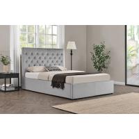 China King Size Frabric Upholstered Bed Frame With High Headbroad For Bed Room on sale