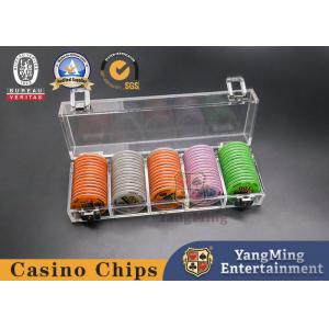 China 100 Pcs Of 45mm Casino Poker Chip Tray With Lock Acrylic Transparent Poker Table Game supplier