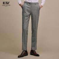 China 2023 100% Wool Men's Suits Pants Formal Business Pants Slim-fit Man Casual Trouser on sale