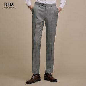China 2023 100% Wool Men's Suits Pants Formal Business Pants Slim-fit Man Casual Trouser supplier