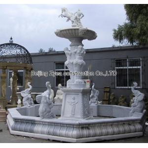 Large white marble fountain