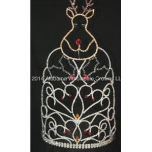 Elk rhinestone crowns custom deer christmas pageant crowns for holiday pageant crowns wholesale crystail pageant crowns