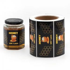 Self Adhesive Bottle Custom Label Stickers Color Printed For Honey Jar