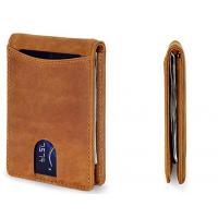 China Minimalist Stylish Leather Wallet / Money Clip Wallet With Front Pocket on sale