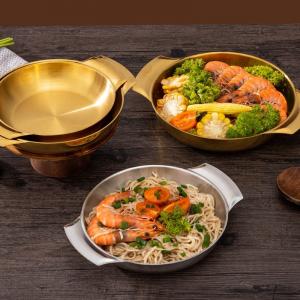 Good Quality Stainless Steel Golden Soup Pot Korean Ramen Instant Noodle Seafood Lobster Induction Cooker Dry Pot