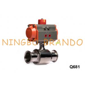 China Sanitary Stainless Steel Tri Clamp Ball Valve With Pneumatic Actuator supplier