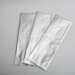 Silver Unprinted Foil Coffee Zip Lock Food Packaging Bags Side Gusset With Valve