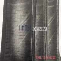 China Black Heavy Fake Knitted Jeans Slub Denim Fabric By The Yard 12 Oz on sale