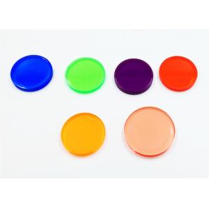 Round Plastic Acrylic Board Game Accessories Discs Tokens Available Colorful Printing