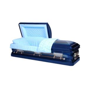 China 18 Gauge Thickness Light Gold Brushed Sapphire Blue Metal Coffin Urn Shape MC10 supplier