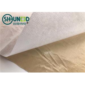 China Eco Friendly Fusible Non Woven Interlining Fabric With Yellow Adhesive Release Paper supplier