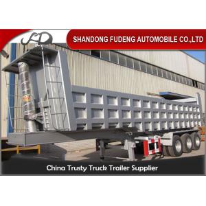 China Tri Axle Hydraulic Dump Trailer , Steel Dump Trailers For Cargo Transprtation supplier