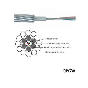 48 Fiber OPGW Outdoor Fiber Optic Cable Aerial Ground Wire Stainless Steel Optical Unit