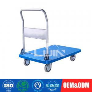 China 150 Kg Industrial Platform Cart , Plastic and iron Folding platform truck supplier