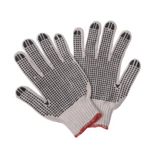 Modelo Number C078D2-N Cotton T/C Natural White with PVC Dots Glove