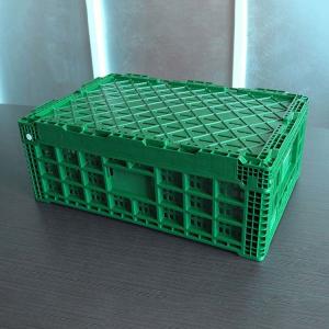China Green Plastic Storage Crate 600x400x220cm For Fruit Vegetable supplier
