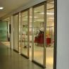 China Folding Glass Movable Partition Wall Active Sliding Aluminium With Partition Belt Mobile Partition Wall For Lobby Aisle wholesale