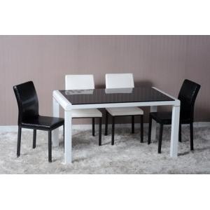 China Modern Dining Room Furniture,White/Black Glossy Dining Table supplier
