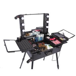 China Shining Appearance Makeup Case With Mirror And Lights Long Lasting Usage supplier