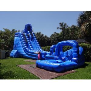 Commercial Grade 32ft Tall Cyclone Bouncy Water Slides Two Sliding Lanes