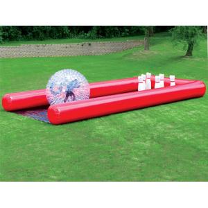 Funny Custom Giant Inflatable Sports Games Human Bowling Pins With Zorb Ball