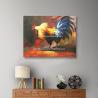 China Decorative Palette Knife Animal Oil Painting Hand Painted Cock Canvas Art Painting wholesale