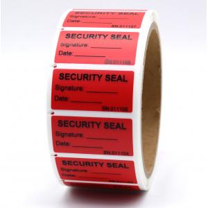 90um 2mil Tamper Proof Security Stickers Red Matte Semi Transfer High Residue