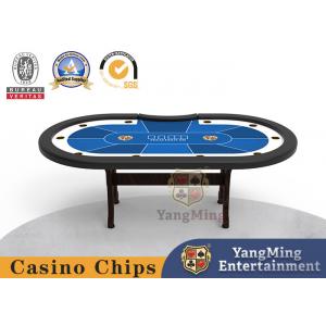 China Customized Design Gambling Table For Poker Matches Texas H Shaped Table Legs Solid Wood supplier