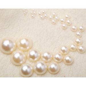 High Quality DIY Handmade ABS White  Imitation Half -Ball Plastic Pearl Beads