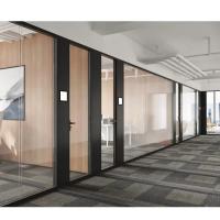 China ODM Frosted Glass Internal Glazed Partitions Wall For Commercial Soundproof on sale