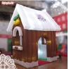 China 2.5m Red Inflatable Christmas Cottage with Santa on Chimney for Christmas Supplies wholesale