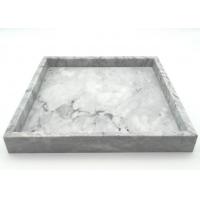China Decorative Square Serving Tray White With Vein Durable Moisture Resistant on sale