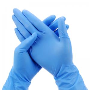 S M L XL Disposable Protective Gloves Blue Nitrile Vinyl Synthetic