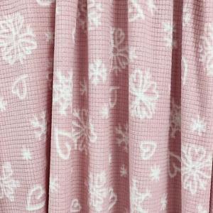 Soft Jacquard Printed Pink Micro Polar Fabric 160gsm