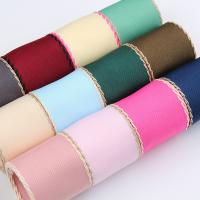 China 10mm-38mm Stitched Polyester Grosgrain Ribbon ISO9001 Solid Pattern on sale