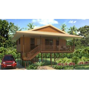 China Hot-Sale Prefab Light Steel Structure  Holidays Thailand Wooden House Bungalow With 3 Bedrooms supplier